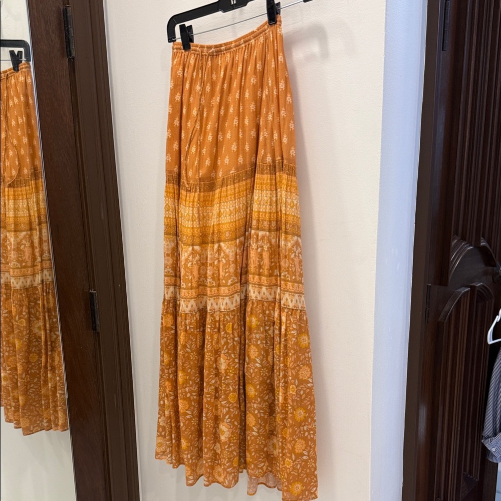 Spell Orange and Yellow Maxi Skirt